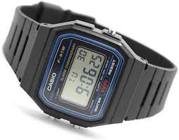Casio F-91W-1XYL Unisex Digital Resin Strap Watch - Black