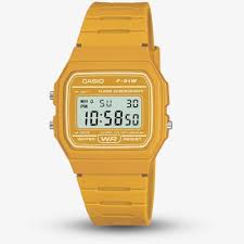 Casio F-91WC-9AEF Unisex Digital Resin Strap Watch - Mustard Yellow