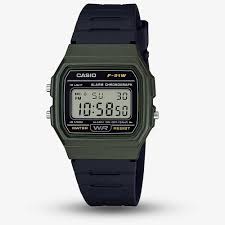 Casio F-91WM-3AEF Unisex Digital Resin Strap Watch - Dark Green