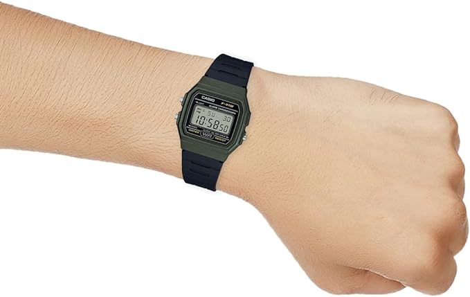 Casio F-91WM-3AEF Unisex Digital Resin Strap Watch - Dark Green