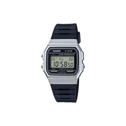 Casio F-91WM-7AEF Unisex Digital Resin Strap Watch - Silver