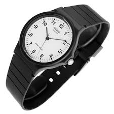 Casio MQ-24-7BLL Unisex Resin Strap Watch - Black/White