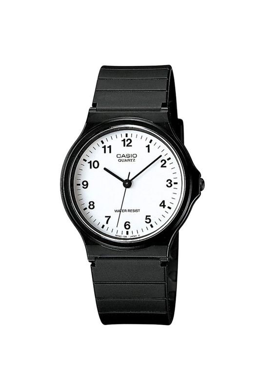 Casio MQ-24-7BLL Unisex Resin Strap Watch - Black/White