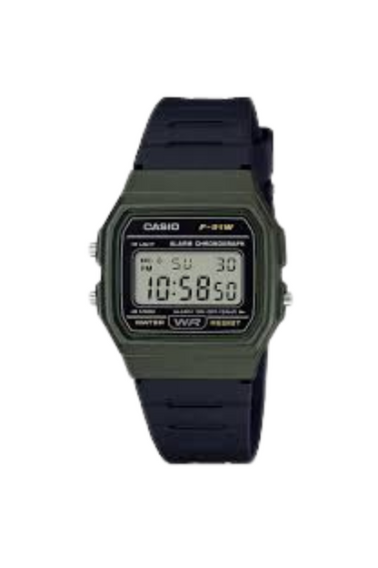 Casio F-91WM-3AEF Unisex Digital Resin Strap Watch - Dark Green